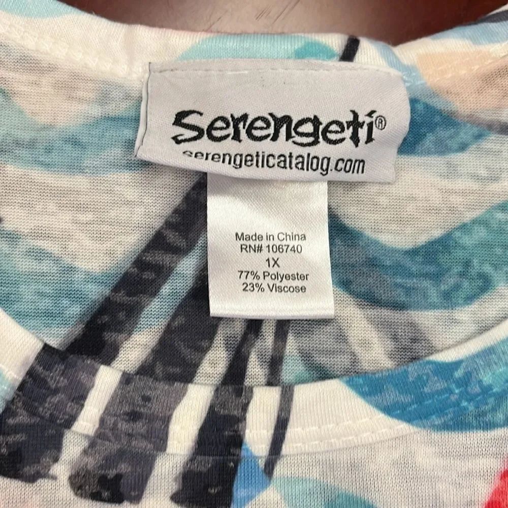 Serengeti Crystal Embellished Sailboat T-Shirt sz 1X NWOT - Picture 4 of 5
